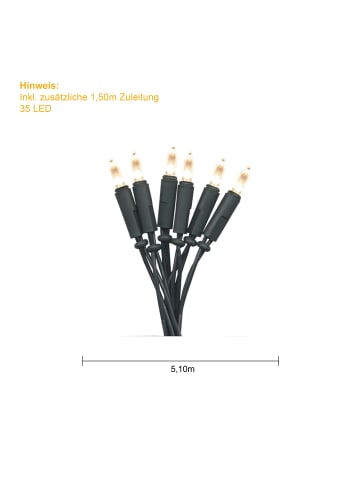 Lichterkette ,P-LED Indoor', grün, 35 P-LEDs, 5m