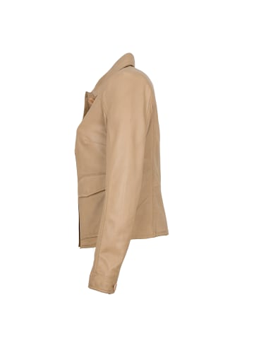 Lederjacke Lammnappa in Beige