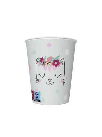 Katze Flowers Wreath Pappbecher, 8 Stk, 250 ml