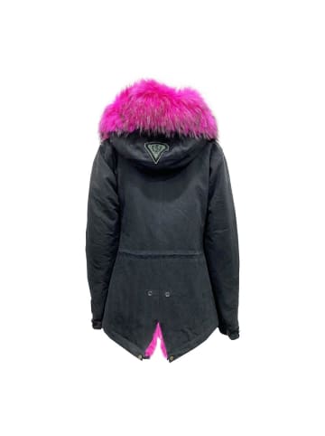 Schwarz Baumwolle Parka