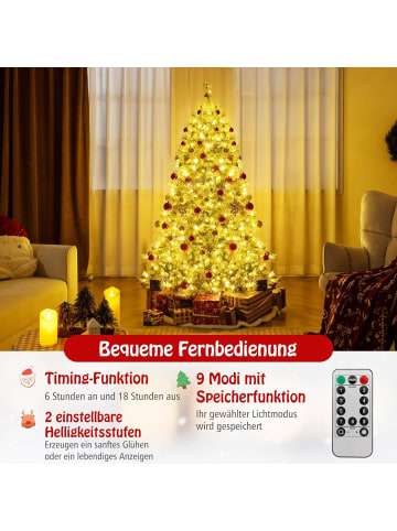 180cm Künstlicher Weihnachtsbaum mit Beleuchtung in Grün