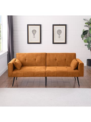 Umwandelbares Schlafsofa Futon Set für Wohnzimmer in Gelb