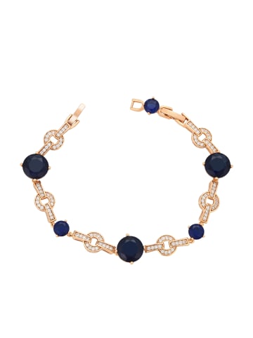 Women Crystal-Studded Bracelet in Rose Gold Navy