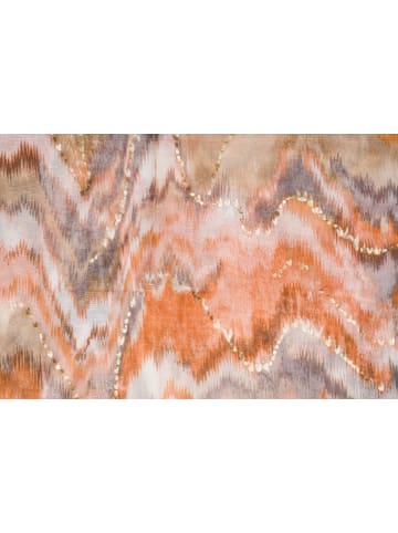 Farbverlauf Schal mit Metallic und Zacken Muster in Braun-Beige