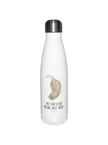 Trinkflasche Otter Kopfüber mit Spruch in Weiß