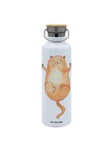 Trinkflasche Katze Umarmen ohne Spruch in Weiß