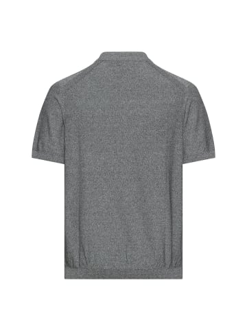 Meliertes Kurzarm Poloshirt aus Baumwolle in Dunkelblau