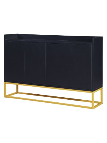 4-türiger griffloser Buffetschrank in Schwarz