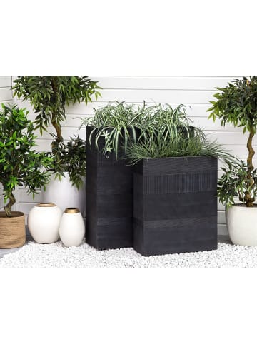 Outdoor Blumentopf THIMENA in Schwarz - (W) 80 x (H) 92 x (L) 30 cm