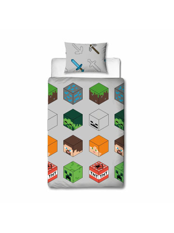 Minecraft Bettwäsche Set für Einzelbett - Einzelbett-Set in Grau