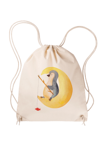 Jutebeutel Pinguin Mond ohne Spruch in Creme