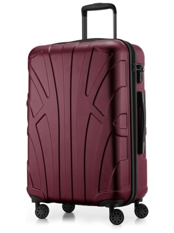 mittelgroßer Hartschalen-Koffer Check-In Reisekoffer Trolley TSA 68L in Burgund
