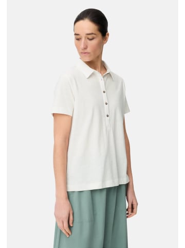 Poloshirt mit Knopfleiste in Milchweiß