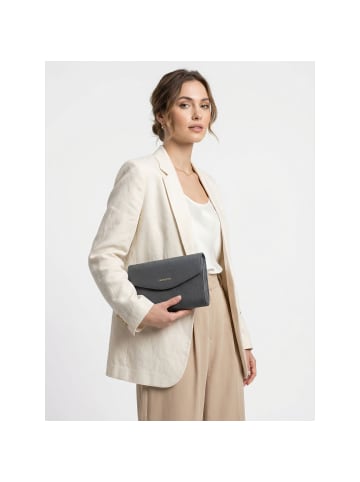 Bologna Leather Clutch Umhängetasche Leder 23 cm grey