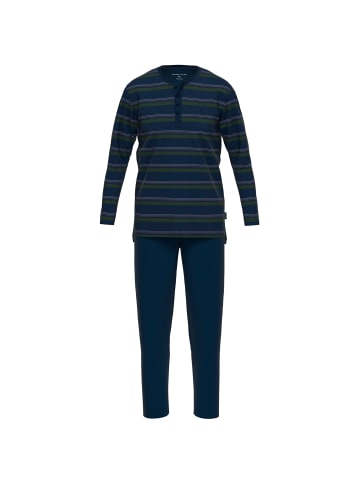 Pyjama in Dunkelblau/Grün