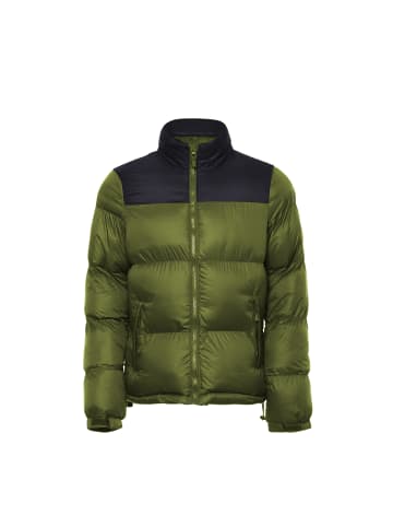 Herren Wattierte Steppjacke in Oliv Schwarz