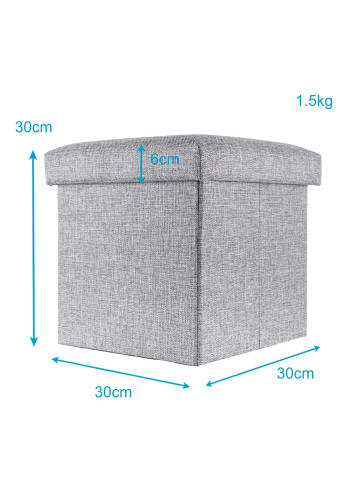 Faltbare Sitzhocker 30x30x30 cm in FELS GRAU