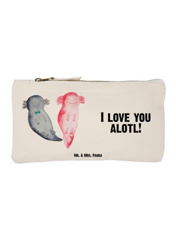 Pouch Axolotl Liebe mit Spruch in Weiß