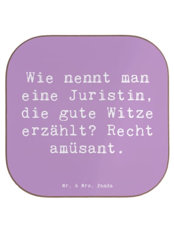 Glasuntersetzer Spruch Juristin Humor mit Spruch in Lavendeltraum