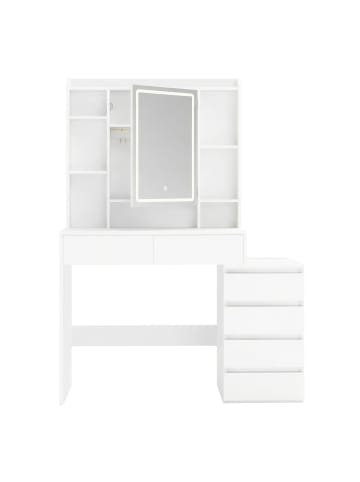 Schminktisch Kailyn in Weiß - (B)105 x (H)145 x (T)40 cm