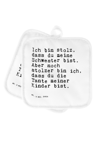 Topflappen Ich bin stolz, dass... mit Spruch in Weiß