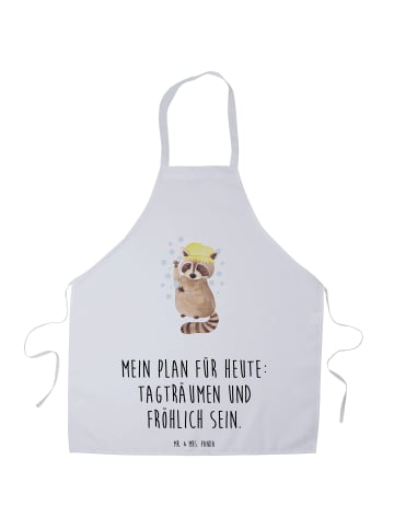 Schürze Waschbär mit Spruch in Weiß