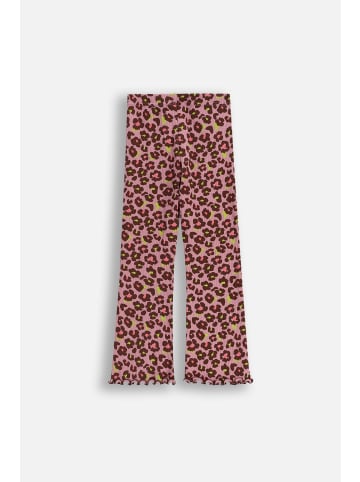 Gerippte Leggings mit langem Hosenbein in violett