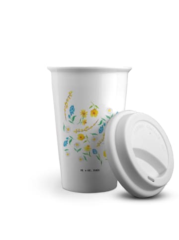 To Go Becher Frühlingserwachen Design ohne Spruch in Weiß