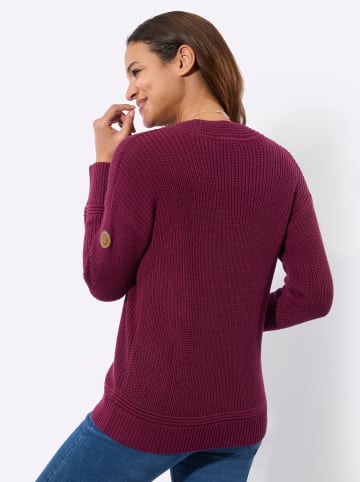 V-Ausschnitt-Pullover in bordeaux