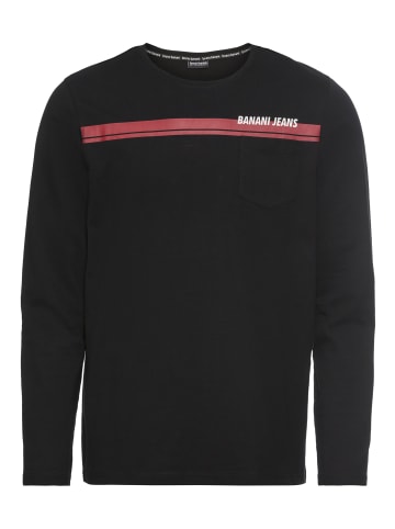Langarmshirt in schwarz