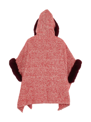 Women Poncho in Rot