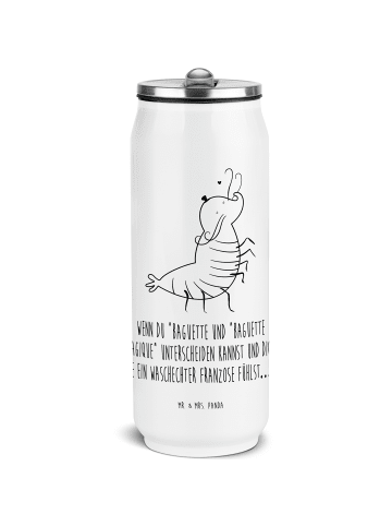 Trinkflasche Garnele Franzose mit Spruch in Weiß