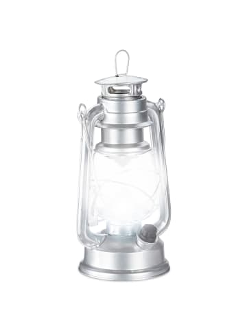 Sturmlaterne LED in Silber - (B)15 x (H)24 x (T)11,5 cm
