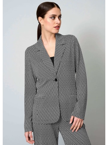 Taillierter Jackenblazer mit Muster in schwarz