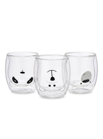 3er Set Doppelwandige Gläser "3 Bären" in Transparent - 300 ml