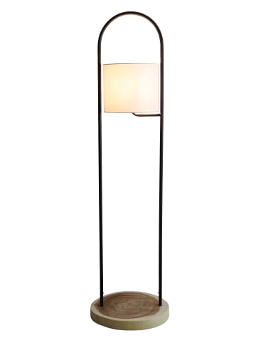 Stehleuchte 153 cm - Handgefertigte Lampe mit Akazienholz Standfuß in Weiß