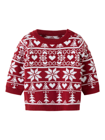Strickpullover Jacquard Nbnrismas in red dahlia