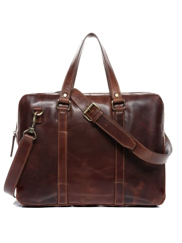 Leder-Laptoptasche 15" echt Leder Aktentasche 15 Zoll Laptop Fach braun in braun
