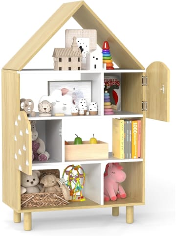 Kinderregal in Hausform in Hellbraun