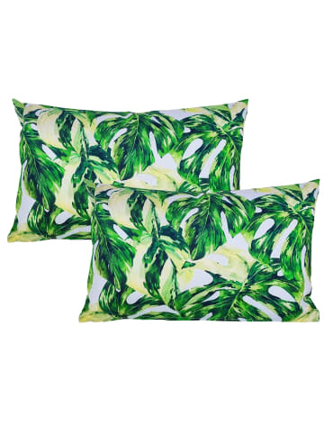 2er Set Outdoor Kissenhülle 30x50cm Motiv in Monstera