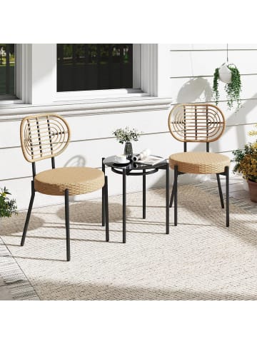 3 tlg. Gartenmöbel Set Polyrattan in Braun