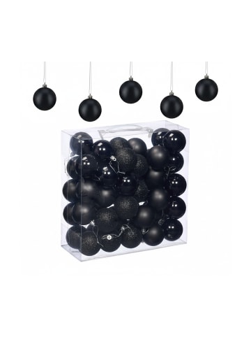 50-tlg. Weihnachtskugeln Set in Schwarz