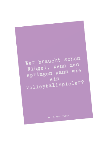 Postkarte Spruch Volleyball Sprung mit Spruch in Lavendeltraum