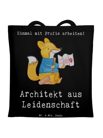 Beutel Architekt Leidenschaft mit Spruch in Schwarz