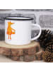 Mr. & Mrs. Panda XL Emaille Tasse Fuchs Laterne ohne Spruch in Weiß