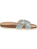 Palado Pantoletten Tinos Jeans in Hellblau/Gold