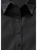 GOLDNER Eleganter Bluseneinsatz, Schmucksteine in schwarz