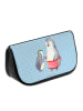 Mr. & Mrs. Panda Kosmetiktasche Pinguin mit Kind ohne Spruch in Blau Pastell