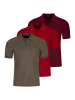 Ragman Poloshirt Basic in Braun / rot / dunkelrot