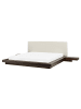 Beliani Doppelbett ZEN in Braun/Weiß - (W) 308 x (H) 86 x (L) 229 cm